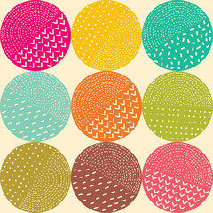 Seamless pattern with bright circles. Seamless pattern can be used for wallpaper, pattern fills, web page background, surface textures.