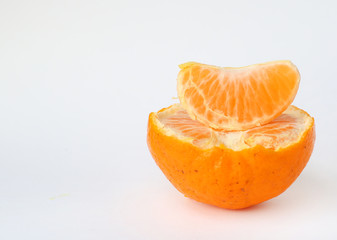 Orange fruit on white background