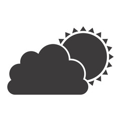gray silhouette of cloud with sun vector illustration