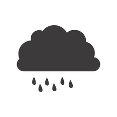 gray silhouette of cloud with drizzle vector illustration
