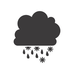 gray silhouette with cumulus of clouds with rain vector illustration