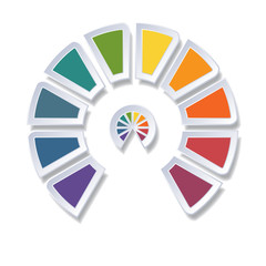 Semicircle template infographic 10 positions