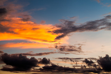 Fototapeta premium colorful dramatic sky with cloud at sunset