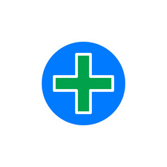 Fototapeta premium Cross in circle icon vector, filled flat sign, solid colorful pictogram isolated on white. Add symbol, logo illustration. Pixel perfect