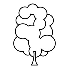 sketch silhouette tree with several crown leaves icon vector illustration