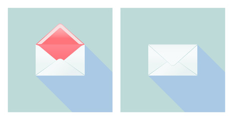 Vector Illustration of Open And Close Sign with Envelope