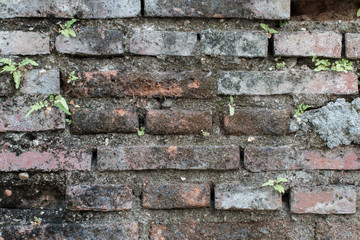 cracked concrete vintage brick wall background