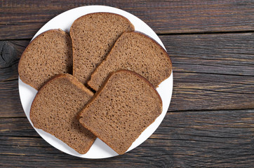 Black bread sliced