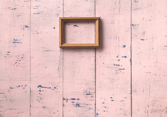 frame on old pink wall