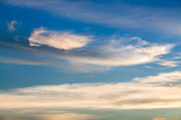 colorful dramatic sky with cloud at sunset