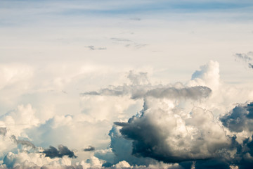 colorful dramatic sky with cloud at sunset
