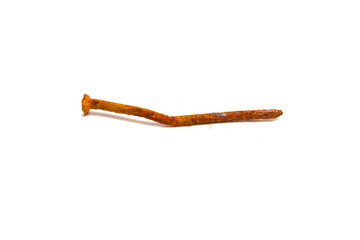 old rusty nail isolated