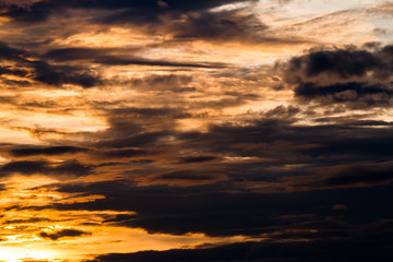colorful dramatic sky with cloud at sunset