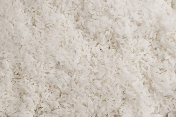 Closeup shot of cooked rice.                                  