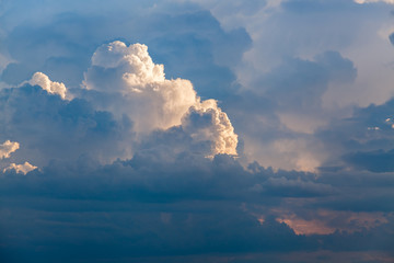 colorful dramatic sky with cloud at sunset