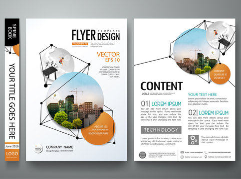 Portfolio design template vector. Minimal brochure report business flyers magazine poster. Abstract black point and line network shape on cover book presentation. City concept in A4 size layout.
