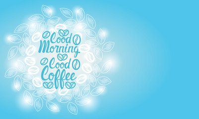 Good Morning Coffee Break Breakfast Drink Beverage Banner With Copy Space Flat Vector Illustration