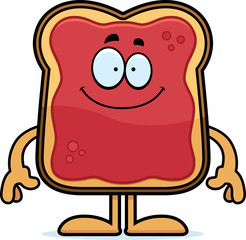 Happy Cartoon Toast With Jam