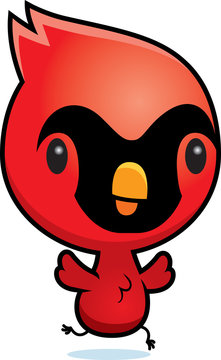 Cartoon Cardinal Running