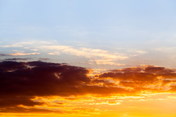 colorful dramatic sky with cloud at sunset
