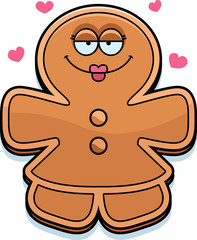 Cartoon Gingerbread Woman in Love