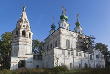 Fototapeta na wymiar Cathedral of the Holy Trinity in the Trinity-Gleden Monastery. Village Morozovitsa, Velikiy Ustyug District, Vologda Region, Russia