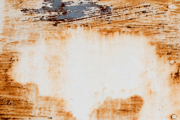 A background of peeling paint and rusty old metal