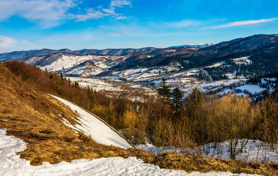 last days of winter in mountain landscape