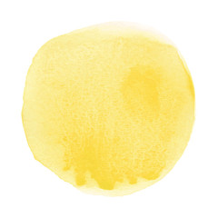 Abstract yellow watercolor on white background