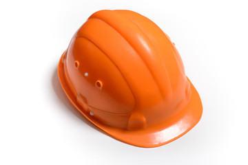 Orange Safety Helmet Hat isolated on white background.