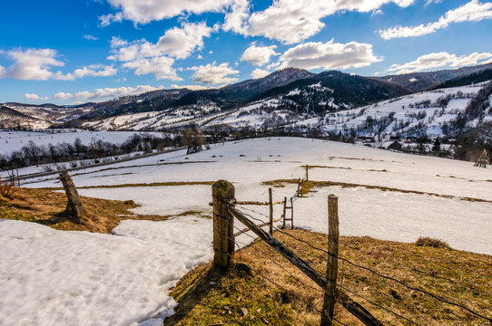 last days of winter in rural landscape