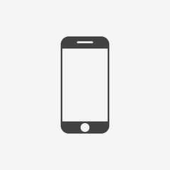 Smartphone monochrome icon. Mobile phone vector illustration.
