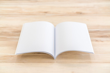 Blank catalog, magazines,book mock up on wood background