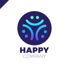 Three Smile People Logo - Happy Community icon