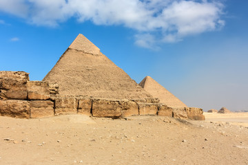 Fototapeta na wymiar The Great and 2nd Pyramids at Giza, Cairo