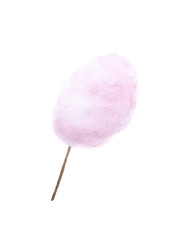 Cotton candy. Sugar clouds - watercolor painting on white background 