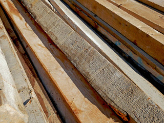 Scrap timber to be recycled. 