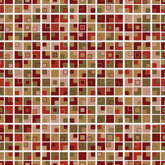 Geometric mosaic seamless pattern. The multicolored squares are arranged on white background. Useful as design element for texture, pattern and artistic composition.