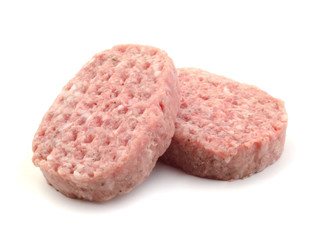 Meat patties isolated on white