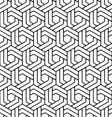 Vector seamless pattern. Modern stylish texture. Monochrome geometric pattern with hexagonal tiles