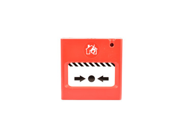 Red Fire alarm on white background