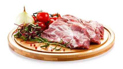 Raw pork on cutting board