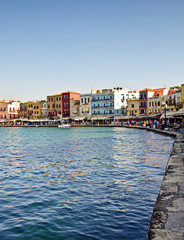 The harbour front at Chania, Crete