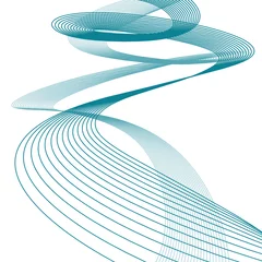 Foto auf Alu-Dibond Sfondo astratto di onde, spirale blu, file vettoriale © LALArte