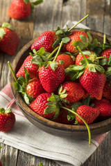 Raw Organic Red Ripe Strawberries