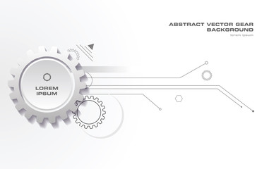 Abstract gear vector background with lines in grey color