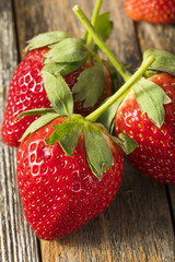 Raw Organic Red Ripe Strawberries