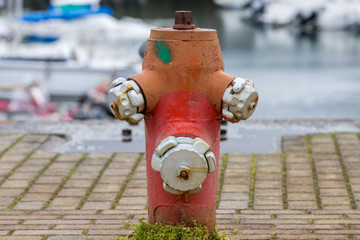view of the street hydrant close-up