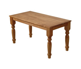 Antique wooden table isolated on white background with clipping path.
