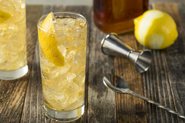 Homemade Whiskey Highball with Soda Water